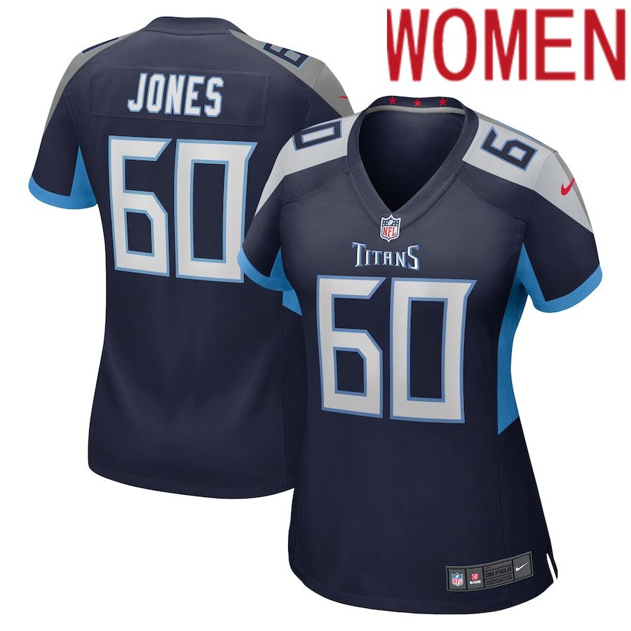 Women Tennessee Titans 60 Ben Jones Nike Navy Game NFL Jersey